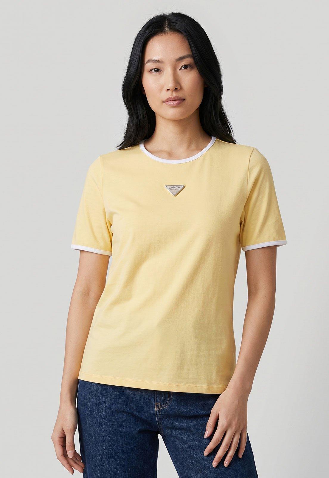 Camiseta Feminina Lança Perfume Logo Amarelo