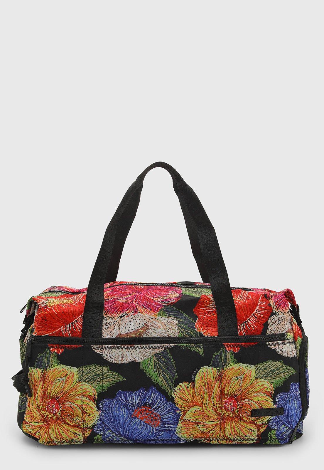 Bolsa de Viagem FARM Estampada Floral Preto