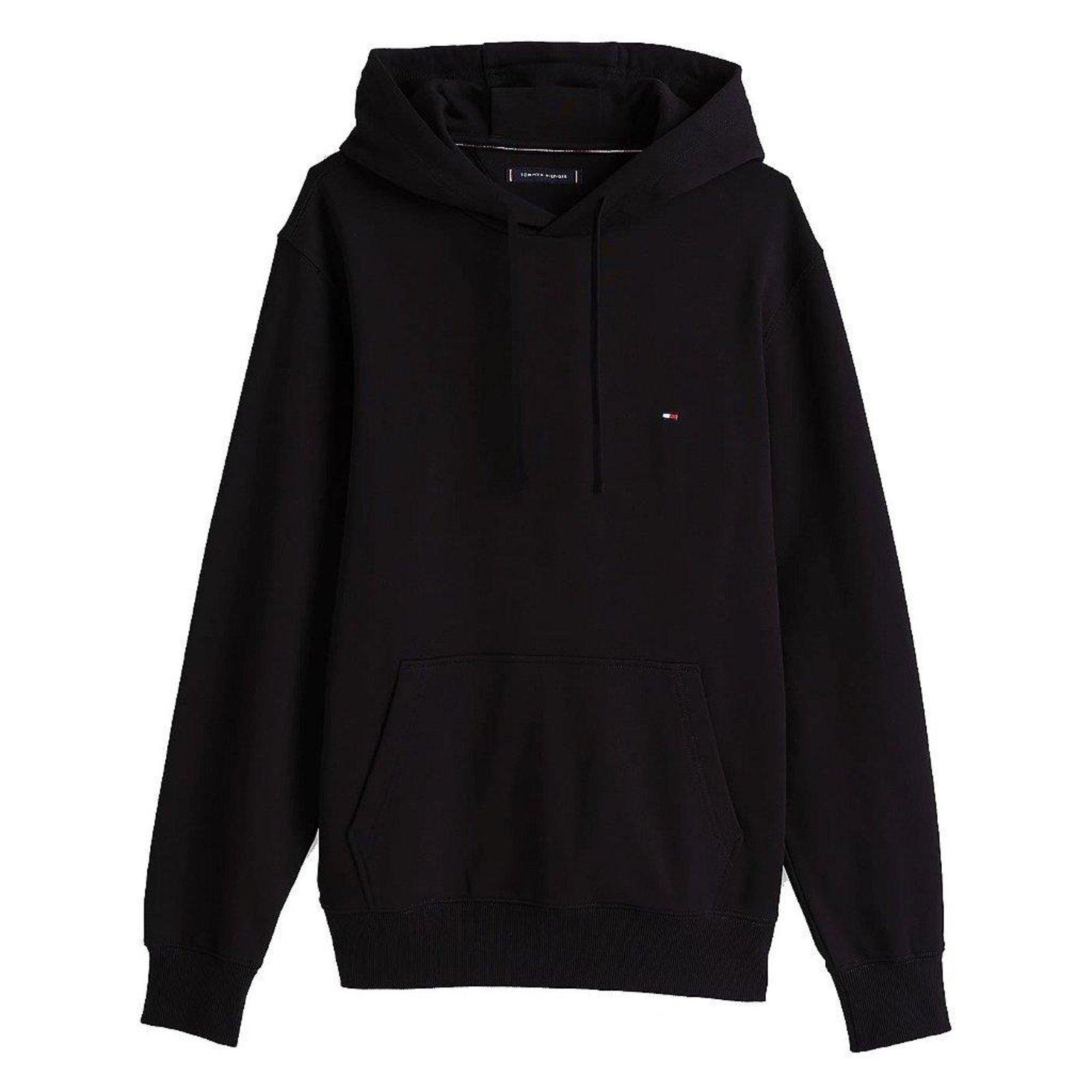 Moletom Canguru Tommy Hilfiger Mini Flag Algodão Puro Preto