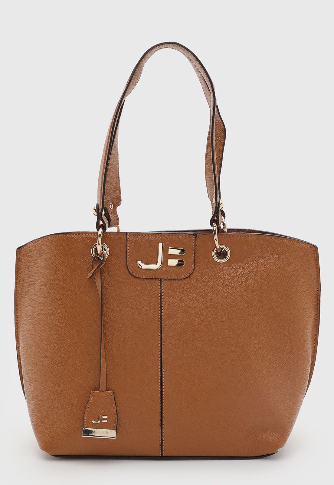 Bolsa Feminina Jorge Bischoff Couro Estruturada Caramelo