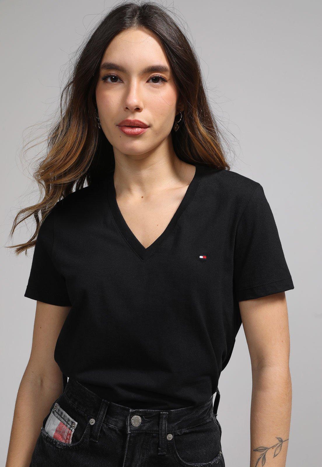 Camiseta Tommy Hilfiger Logo Preta