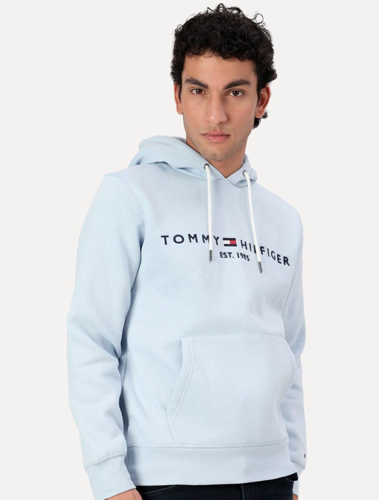 Moletom Tommy Hilfiger Masculino Hoodie Logo Core Azul Claro