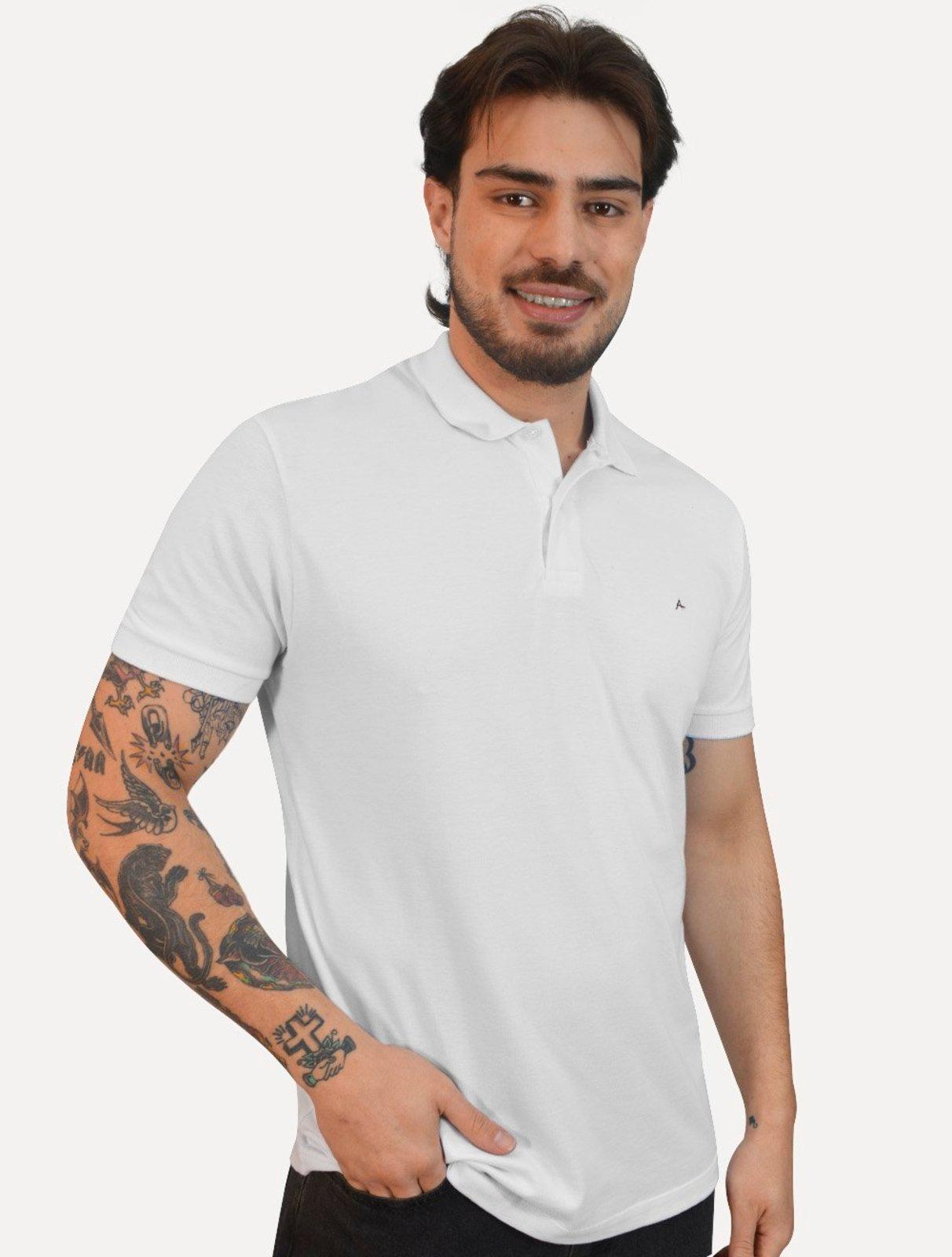 Polo Aramis Masculina Regular Basic Piquet Surton Dark Logo Branca