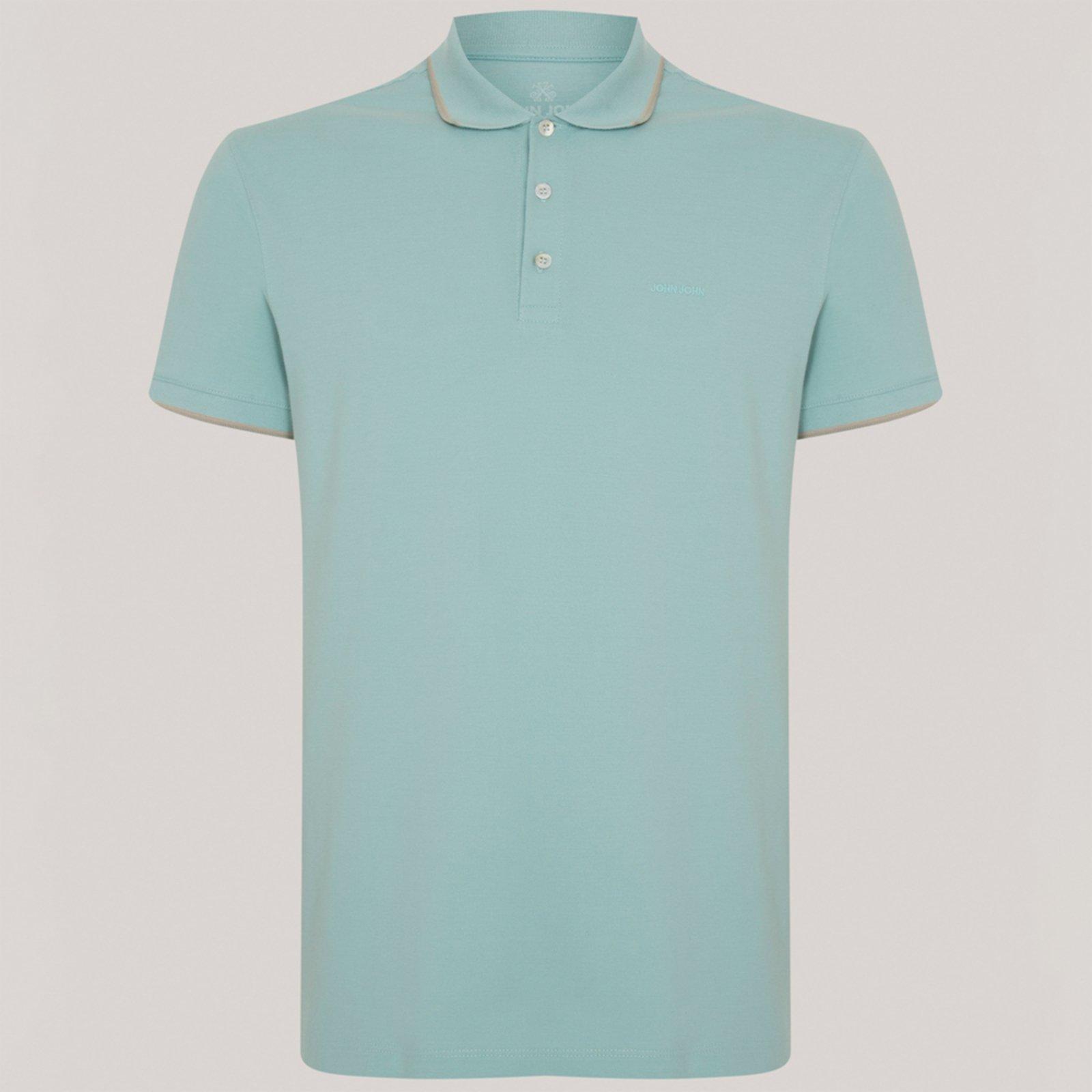 Camisa Polo John John Regular 2 Lines Ve26 Azul Masculino