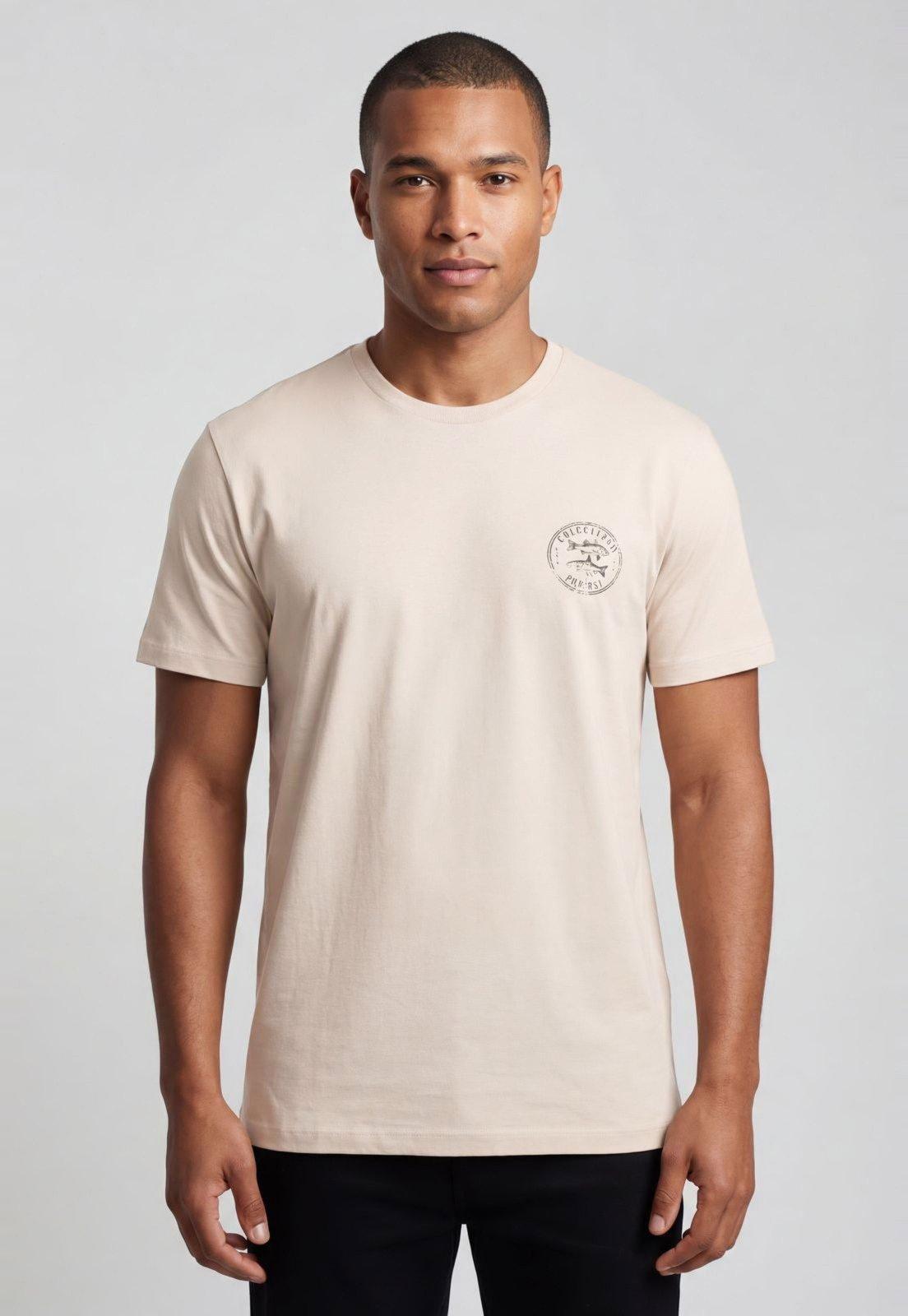 Camiseta Masculina Colcci Estampa Peito Branca