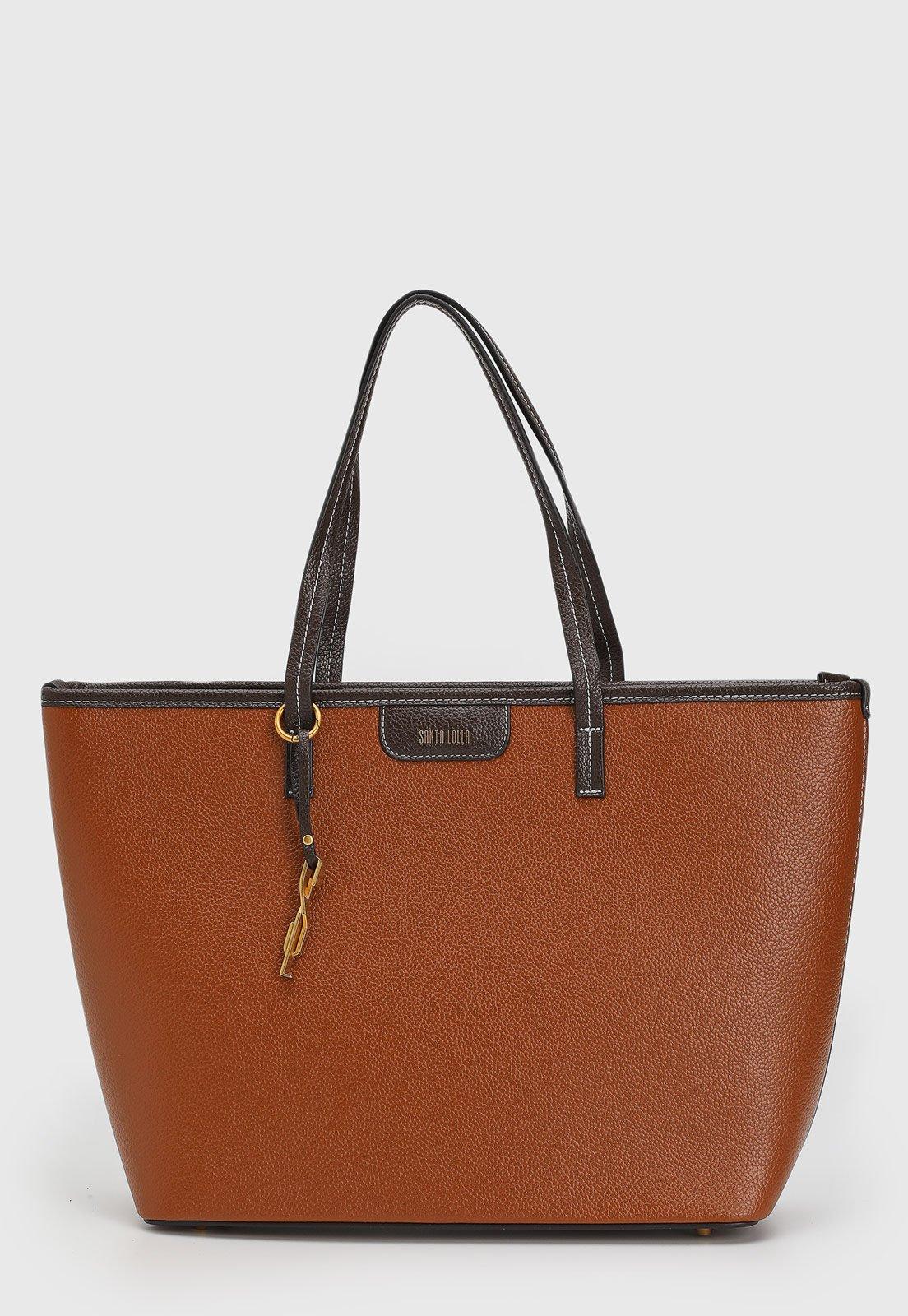 Bolsa Feminina Santa Lolla Grande Caramelo e Marrom