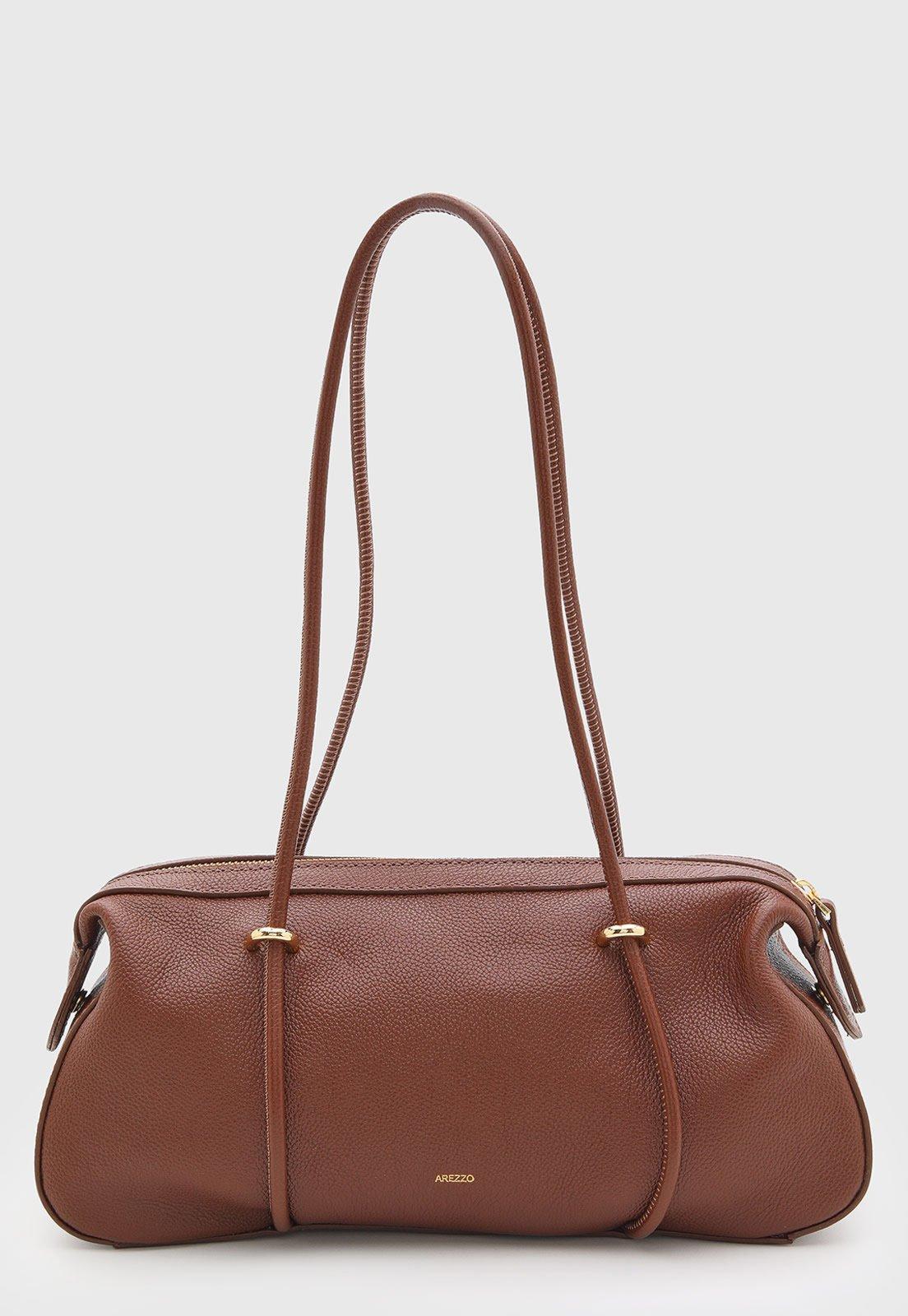 Bolsa Feminina Arezzo Alça Longa Couro Marrom