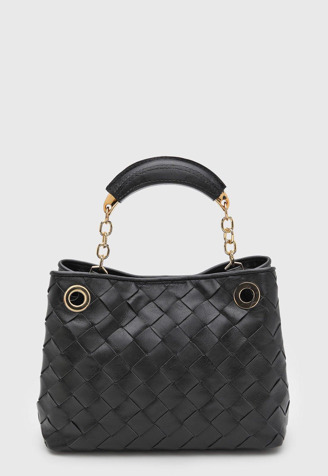 Bolsa Feminina Arezzo Trançada Preta