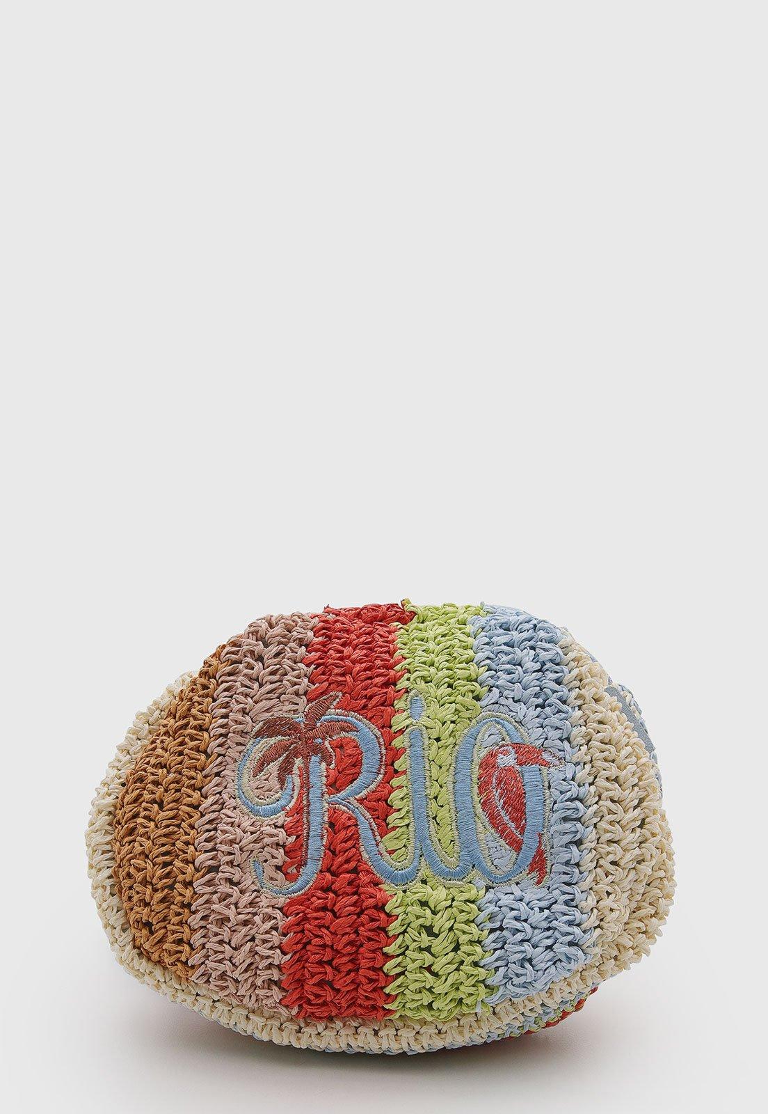 Bolsa Feminina FARM Chuchu Rio Listras Coloridas Off-White