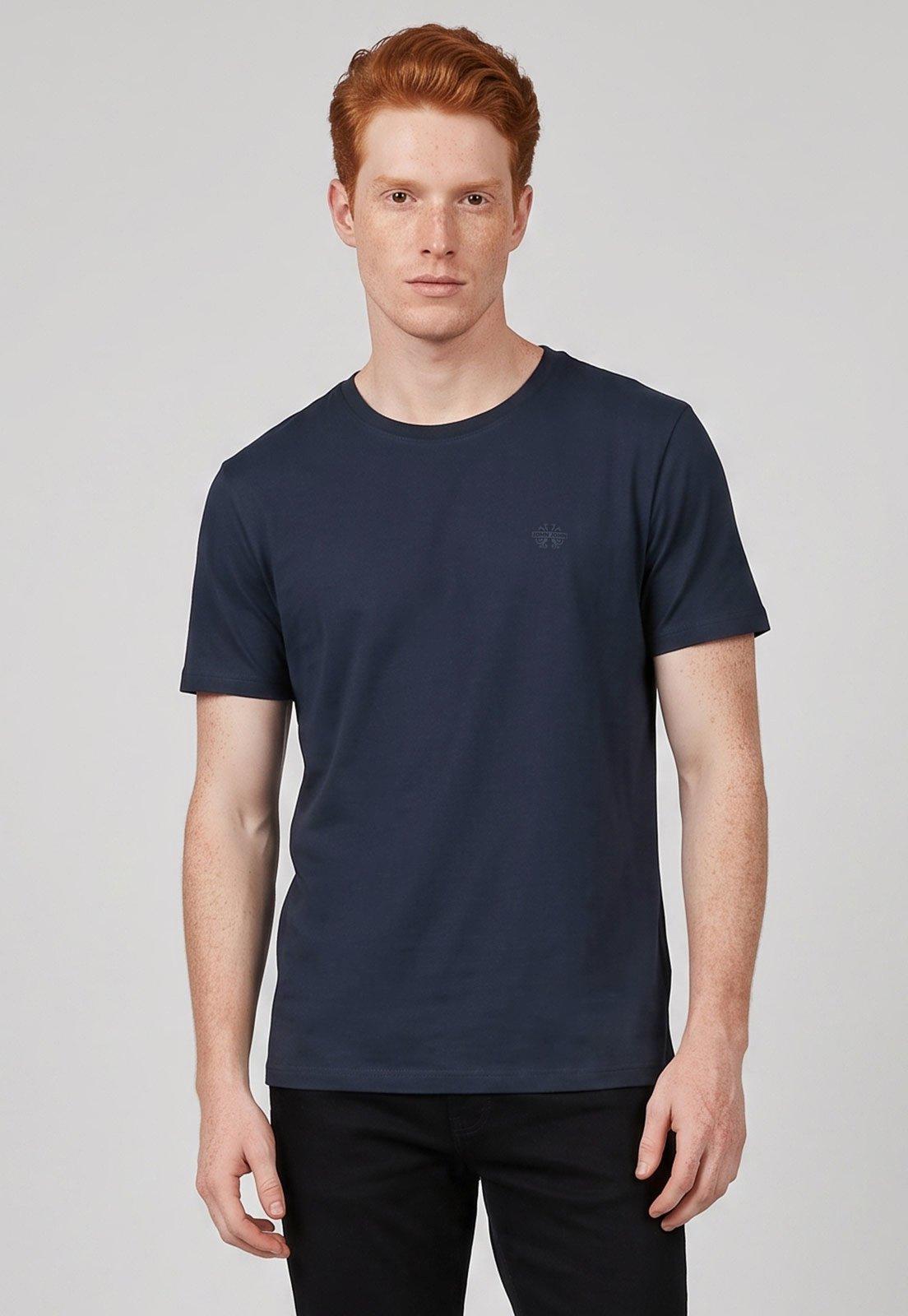 Camiseta Masculina John John Gola Redonda Azul-Marinho