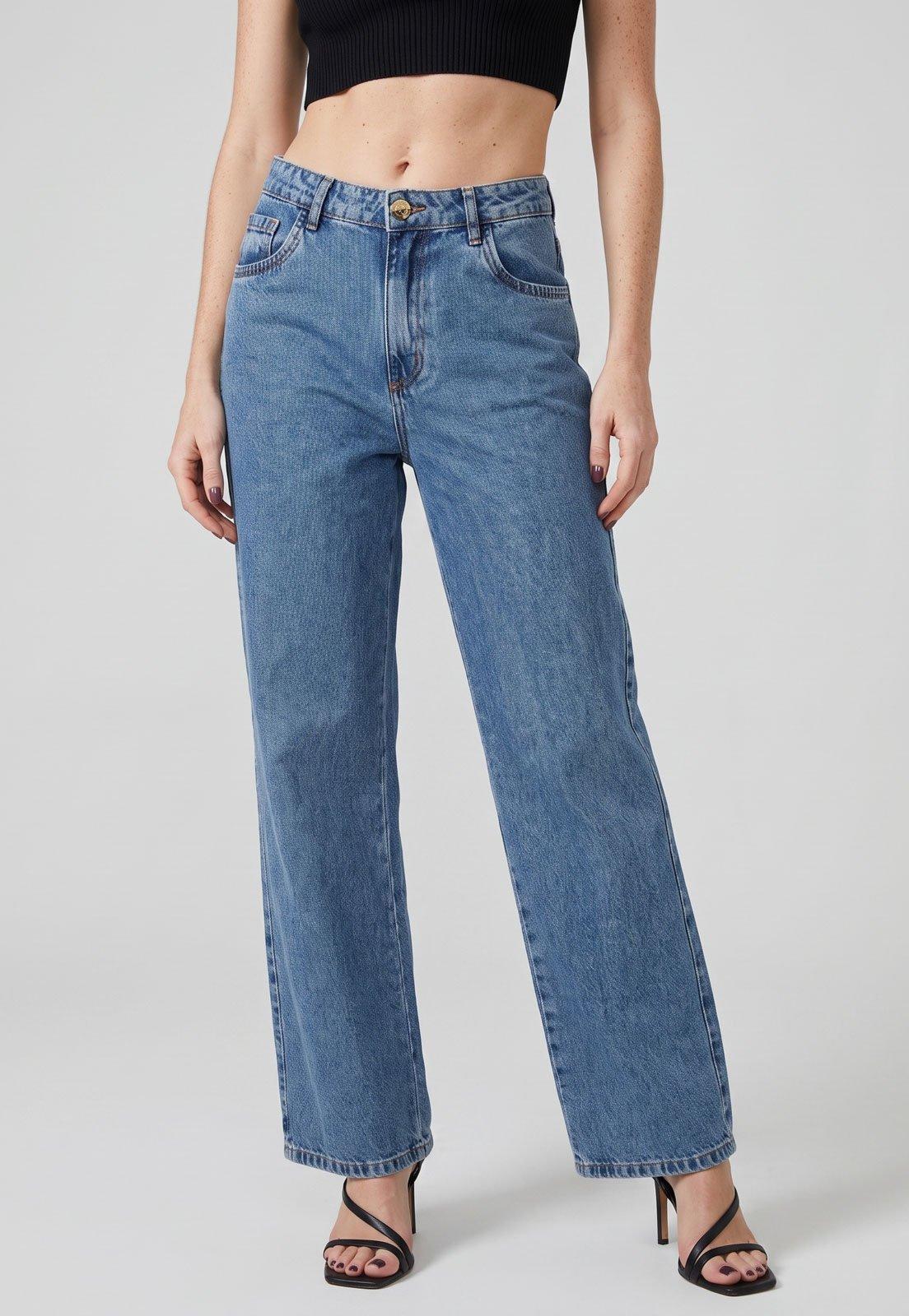 Calça Feminina Lança Perfume Barrel Leg Azul