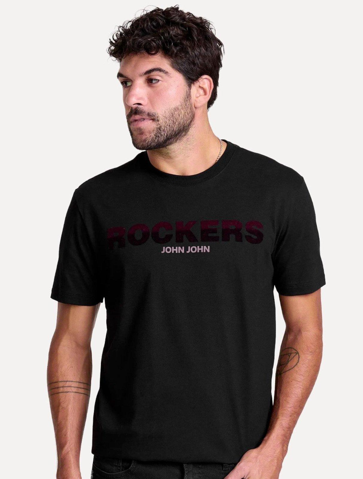 Camiseta John John Masculina Regular Fit Rockers Preto