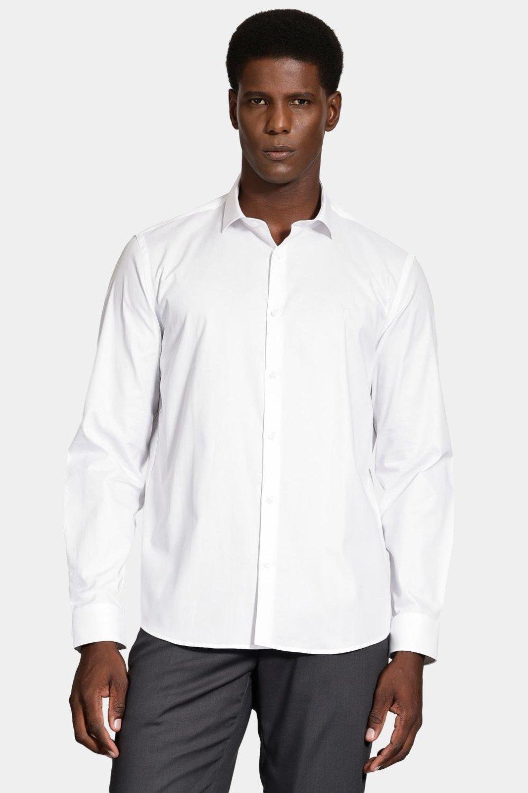 Camisa Aramis Manga Longa Regular Tricoline Maquineta Branco