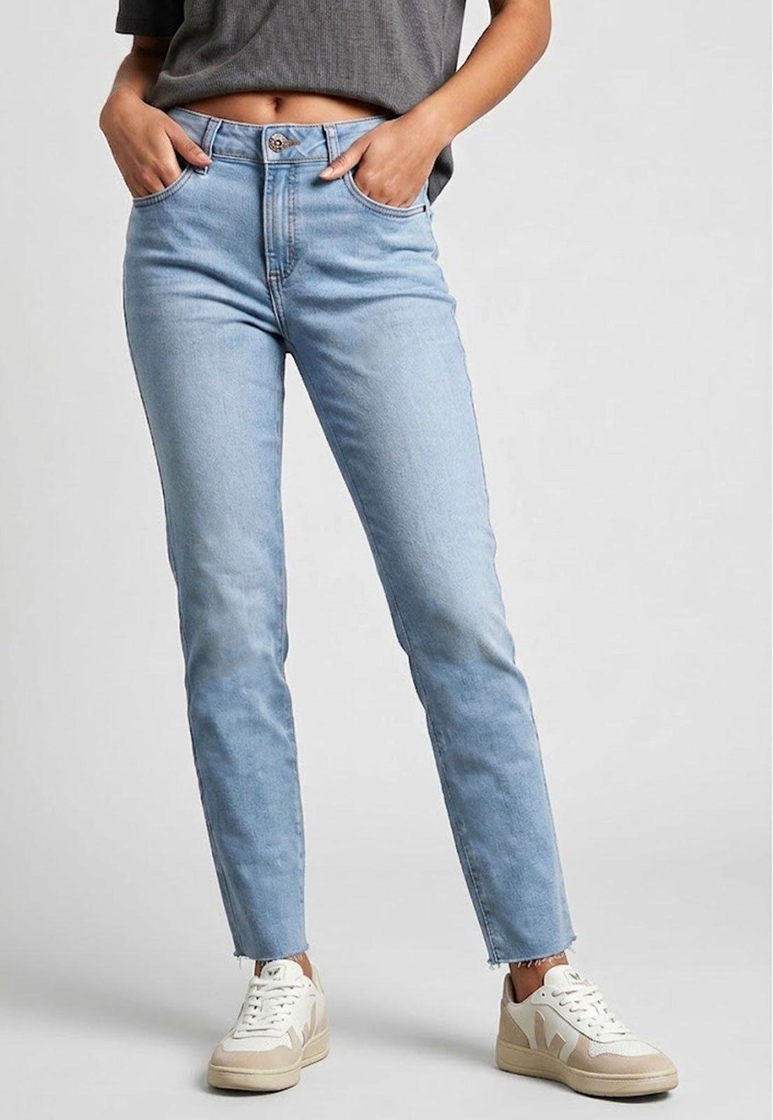 Calça Jeans Feminina Lança Perfume Pockets Azul Claro