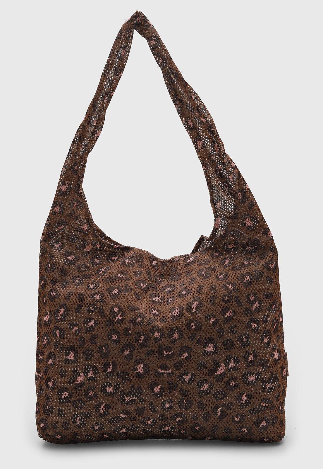 Bolsa FARM Estampa Animal Print Marrom