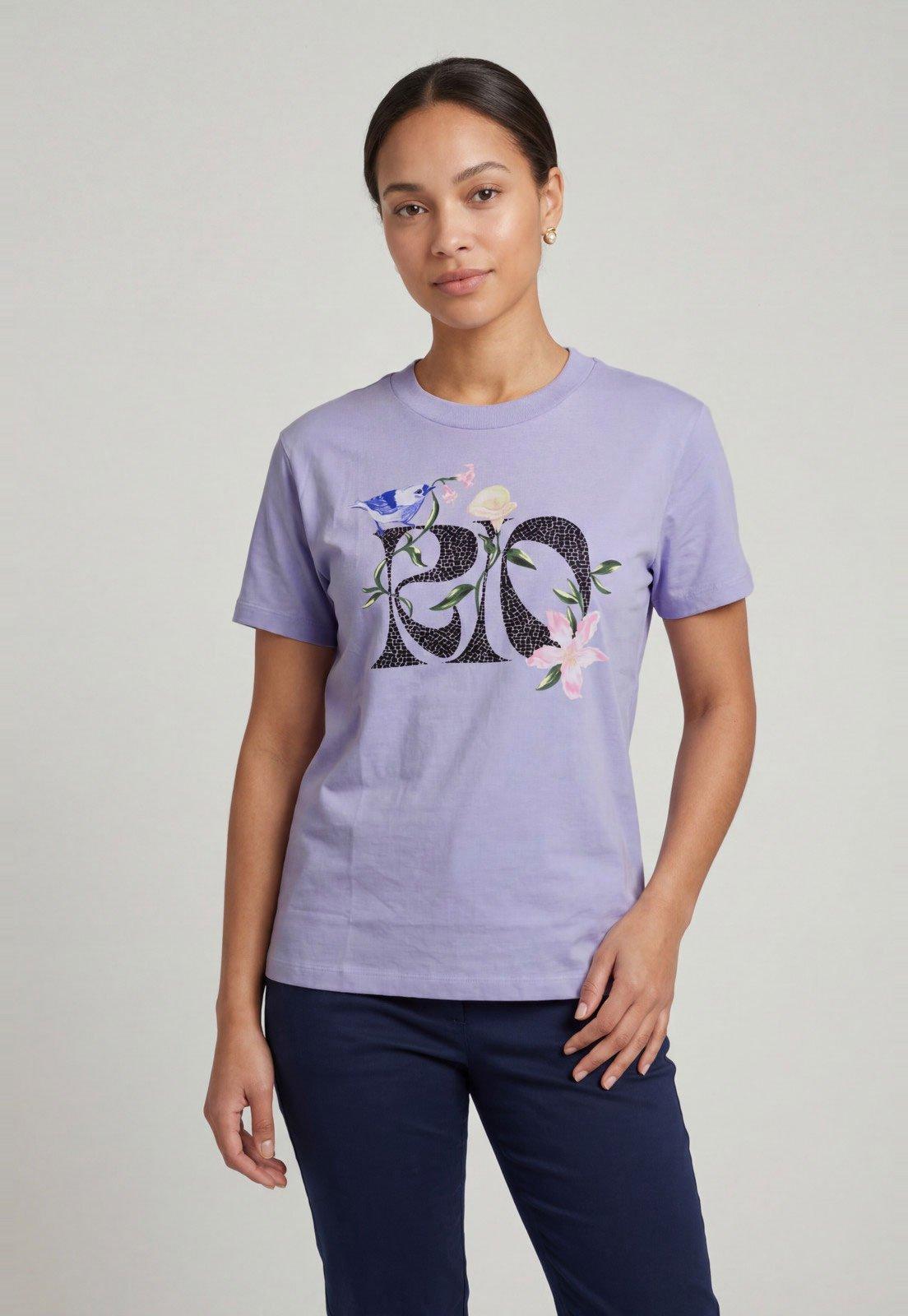 Camiseta Feminina FARM Estampa Floral Lilás