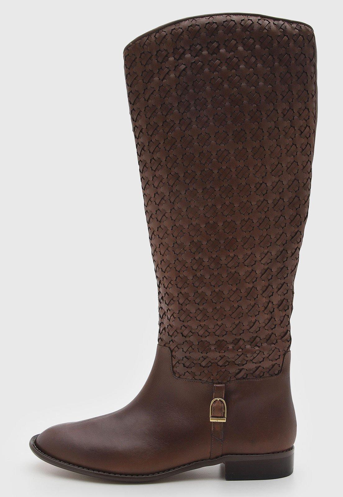 Bota Feminina Capodarte Couro Cano Alto Marrom