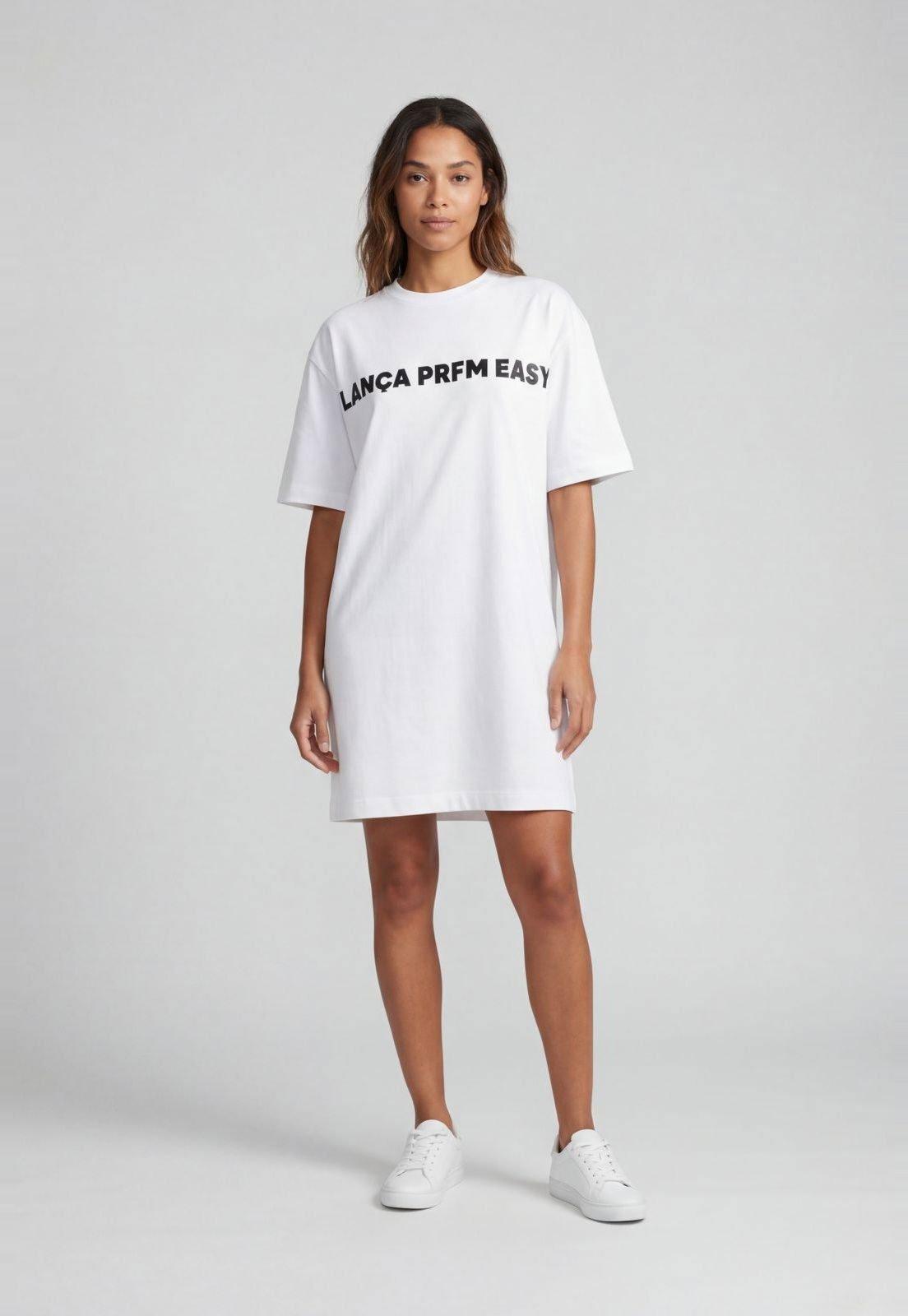 Vestido Feminino Lança Perfume Estampado Branco