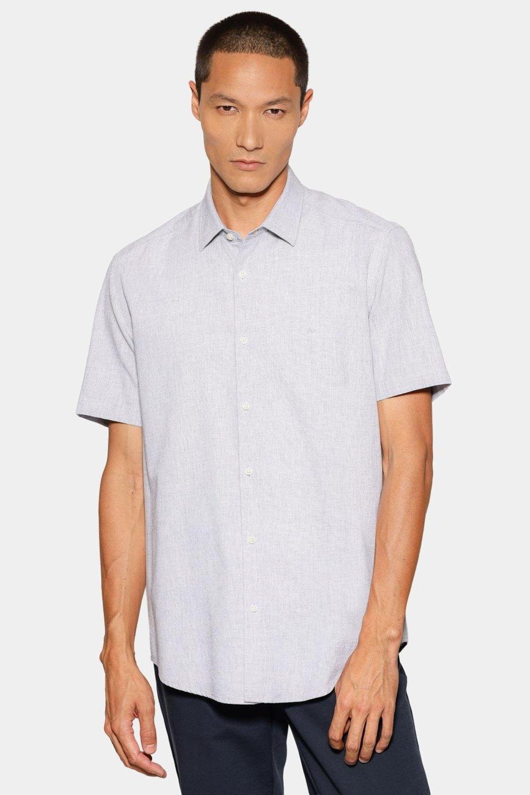 Camisa Aramis Marca Curta Algodao Modal Boa Vista Marinho