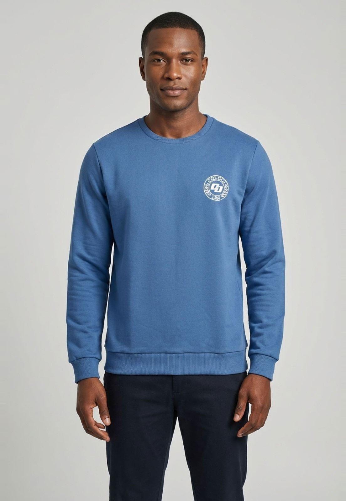 Blusa de Moletom Masculina Colcci Decote Redondo Azul