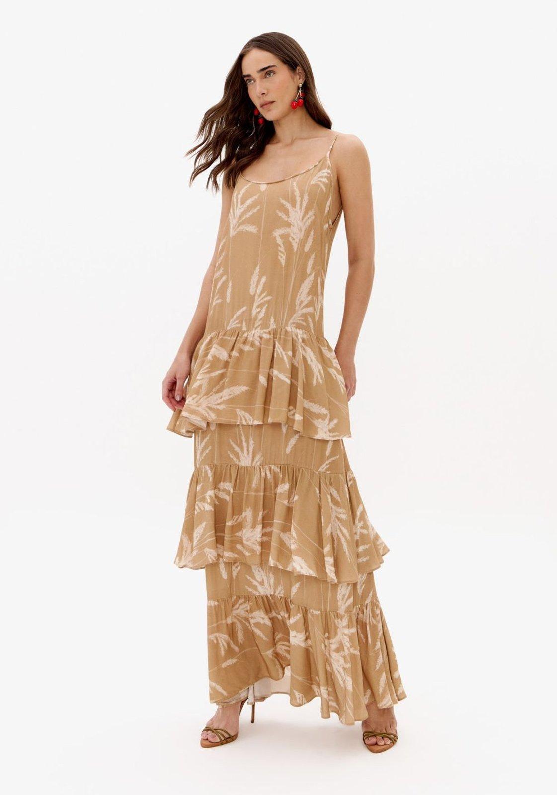 Vestido Super Midi Estampado De Alças Lança Perfume