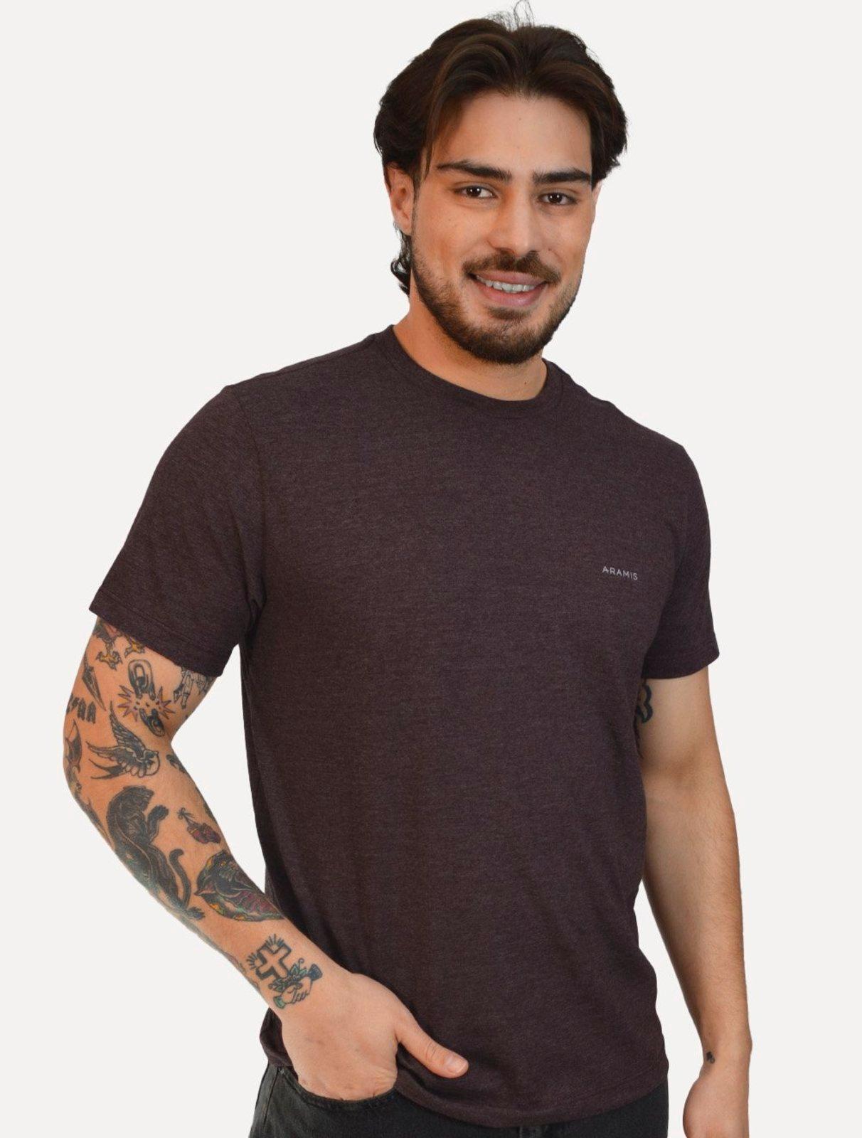Camiseta Aramis Masculina Eco Lisa Light Icon Bordeaux Bordô Escuro