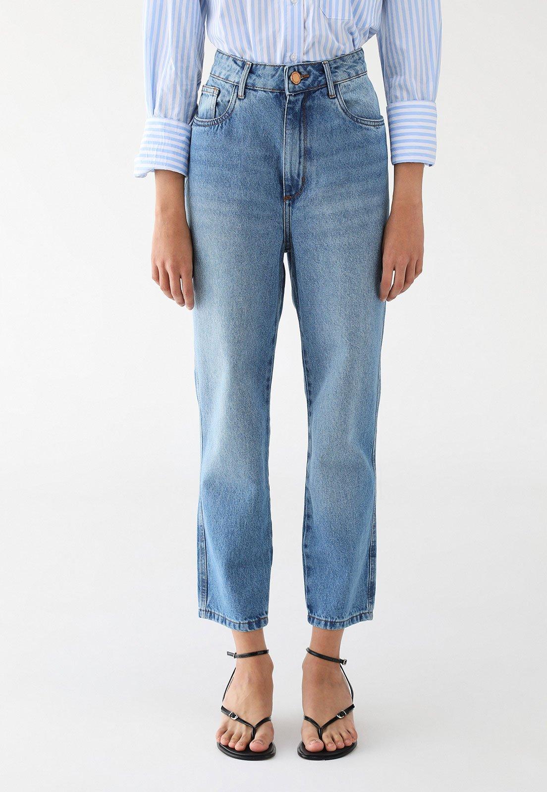 Calça Jeans Lança Perfume Mom Luna Azul