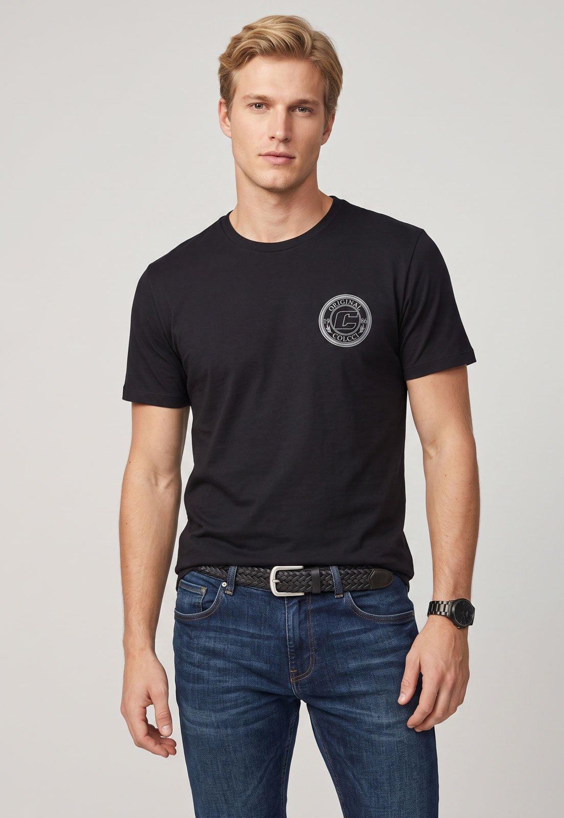 Camiseta Masculina Colcci Logo Preta
