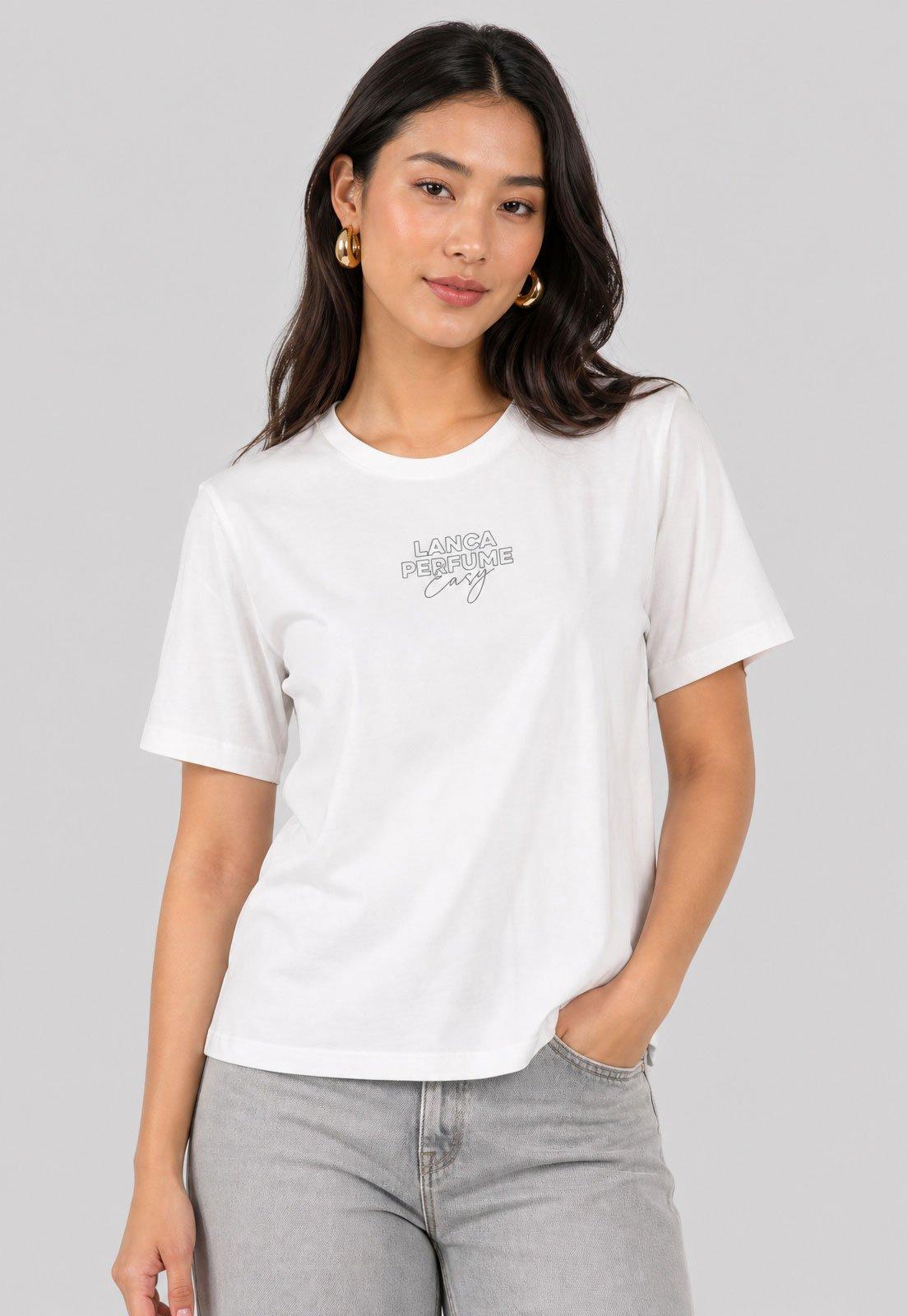 Camiseta Feminina Lança Perfume Estampa Easy Branco