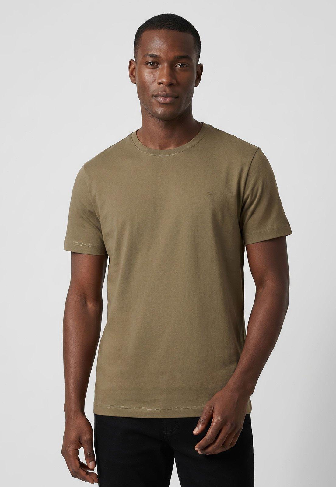 Camiseta Masculina Aramis Gola Redonda Verde Oliva