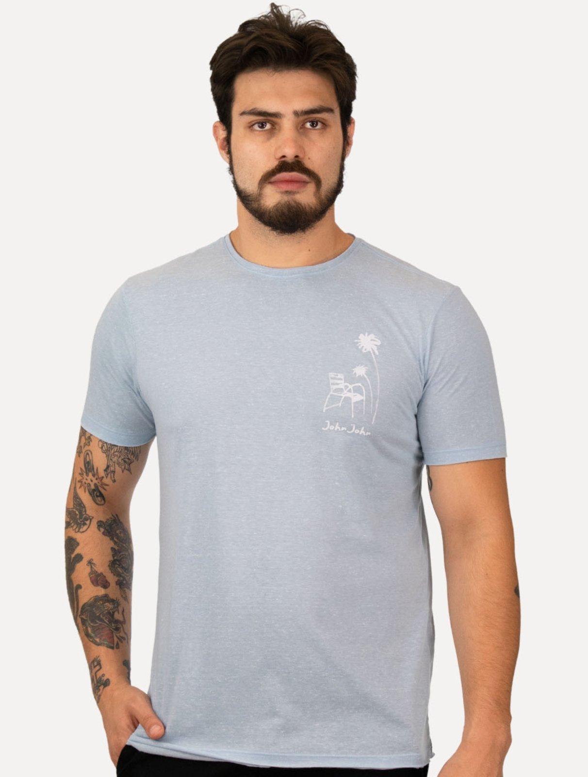 Camiseta John John Regular Beach Chair Azul Claro Mescla