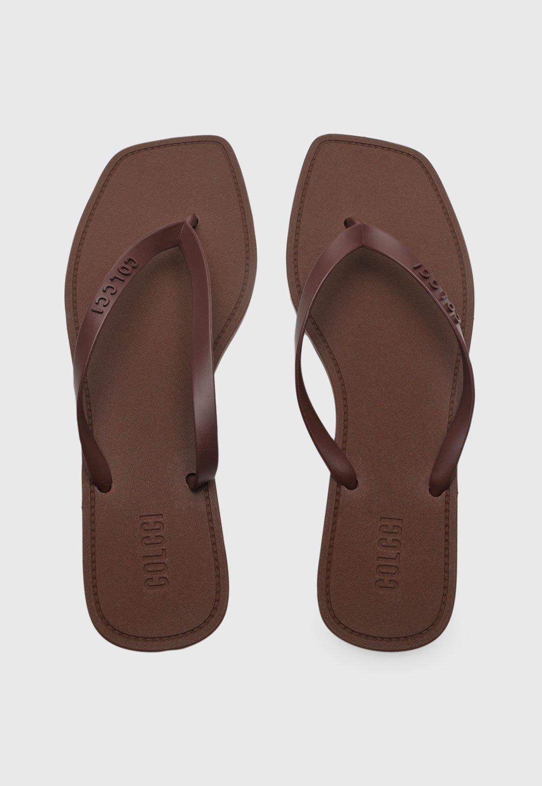 Chinelo Feminino Colcci Dedo Quadrado Marrom