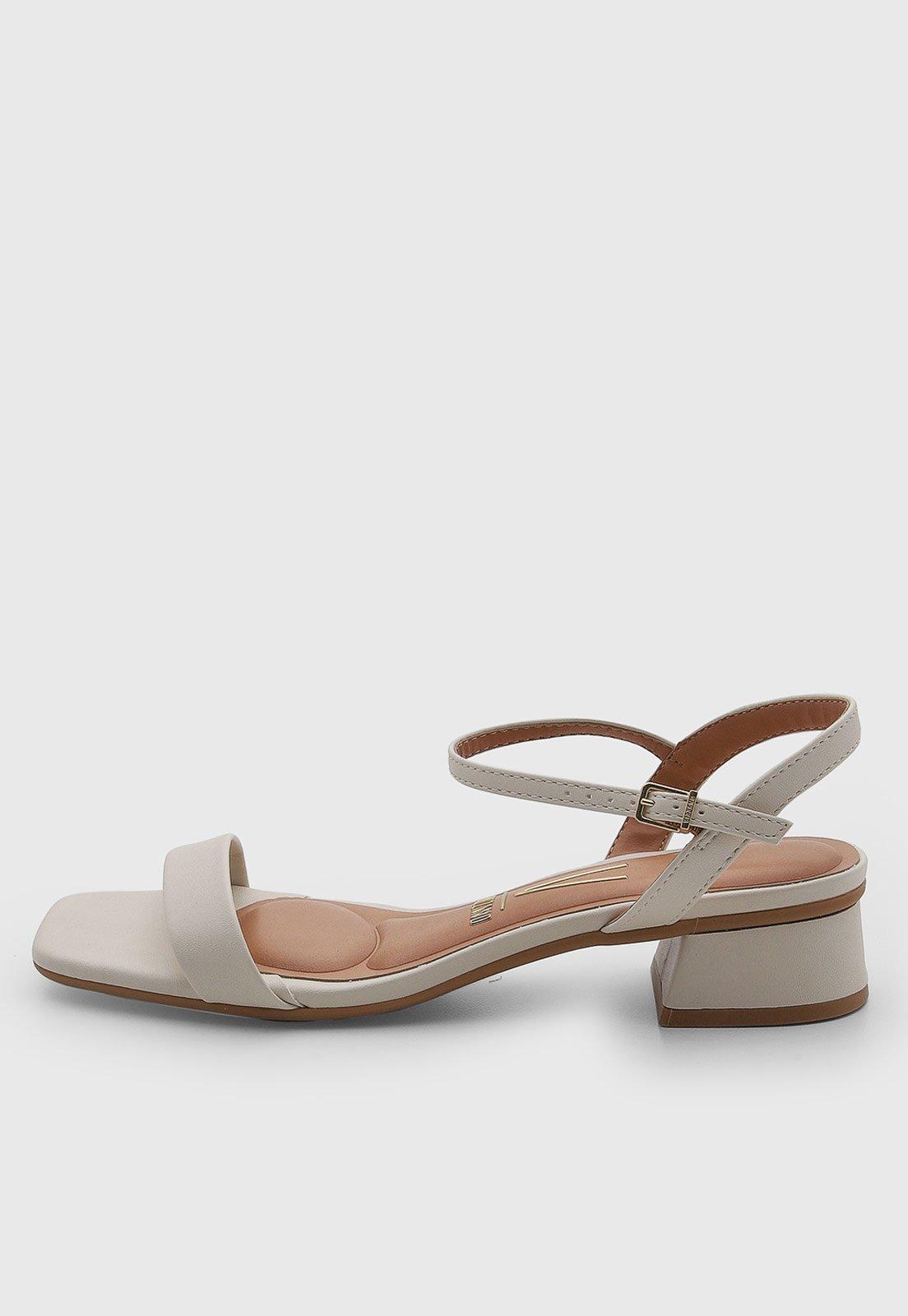 Sandália Feminina Vizzano Salto Baixo Off-White