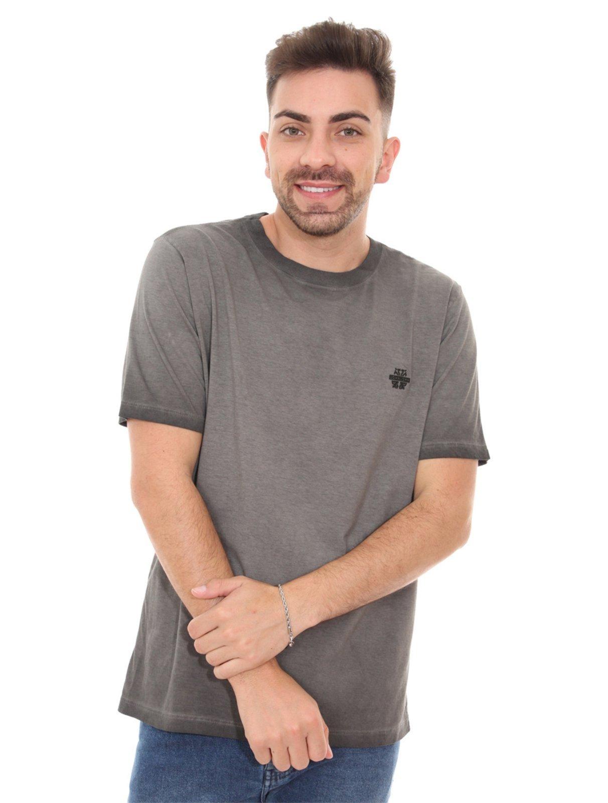 Camiseta John John Masculina Rubber Key Transfer Chumbo