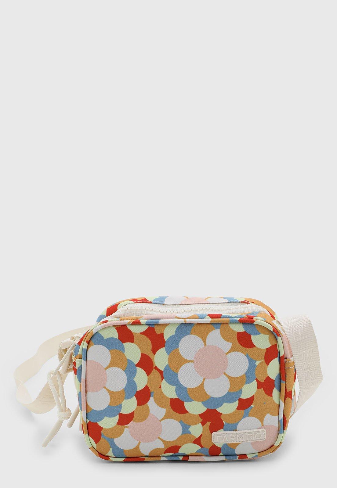 Bolsa Transversal FARM Floral Branca