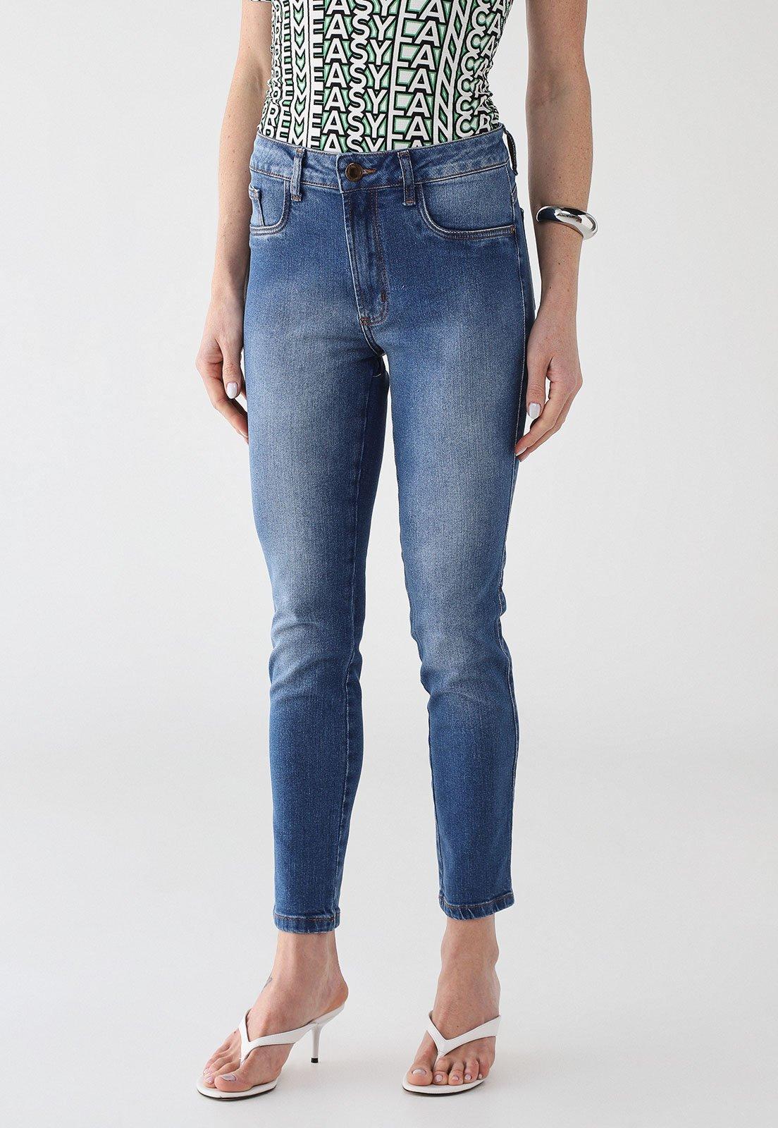 Calça Feminina Lança Perfume Diana Skinny Ankle High Azul