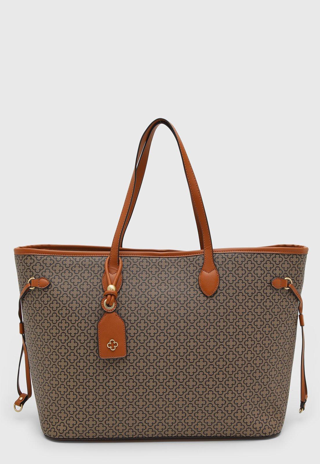 Bolsa Feminina Capodarte Tote Padronagem Bege