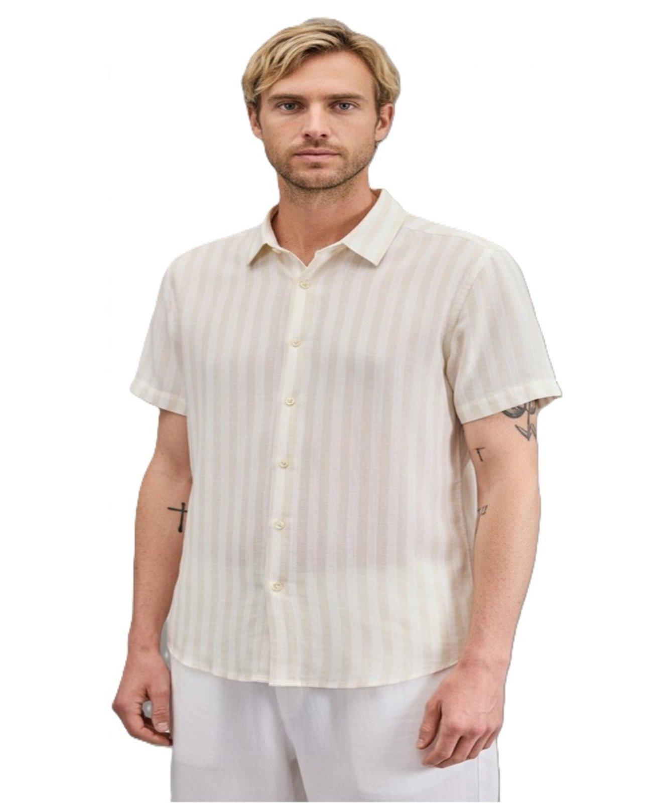 Camisa Manga Curta Linho Listrada Joa Reserva