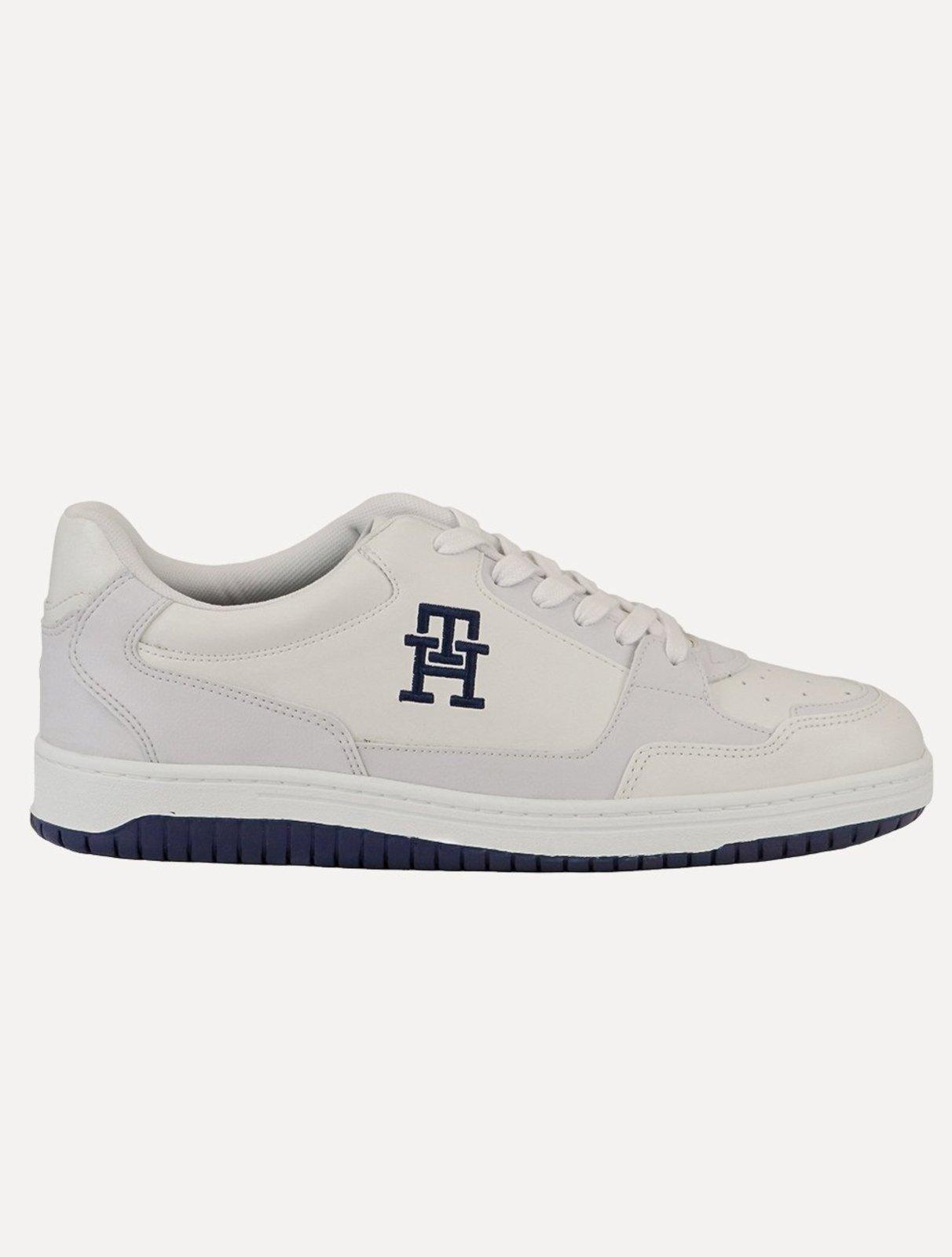 Tênis Tommy Hilfiger Masculino Couro Basket 2C Mix Suede Branco
