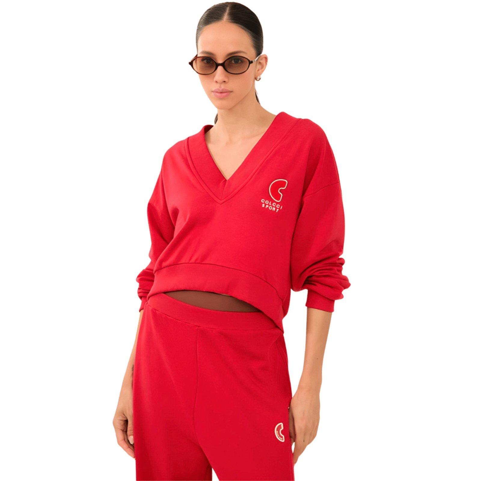 Blusão Moletom Feminino Comfort Cropped Gola V Colcci