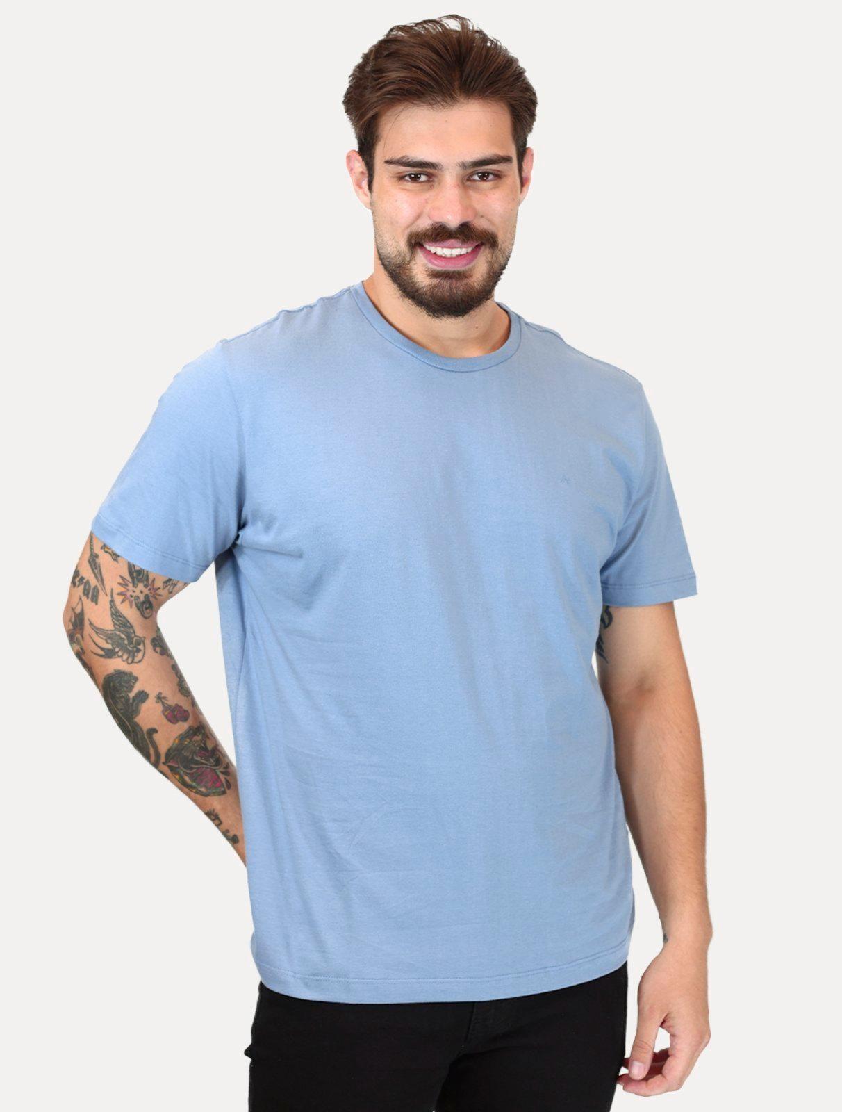 Camiseta Aramis Masculina Basic Lisa Mono Icon Azul Médio