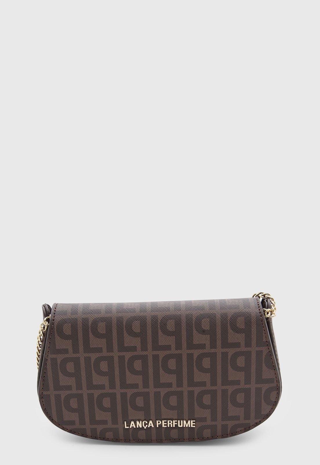 Bolsa Feminina Lança Perfume Estruturada Logo Marrom