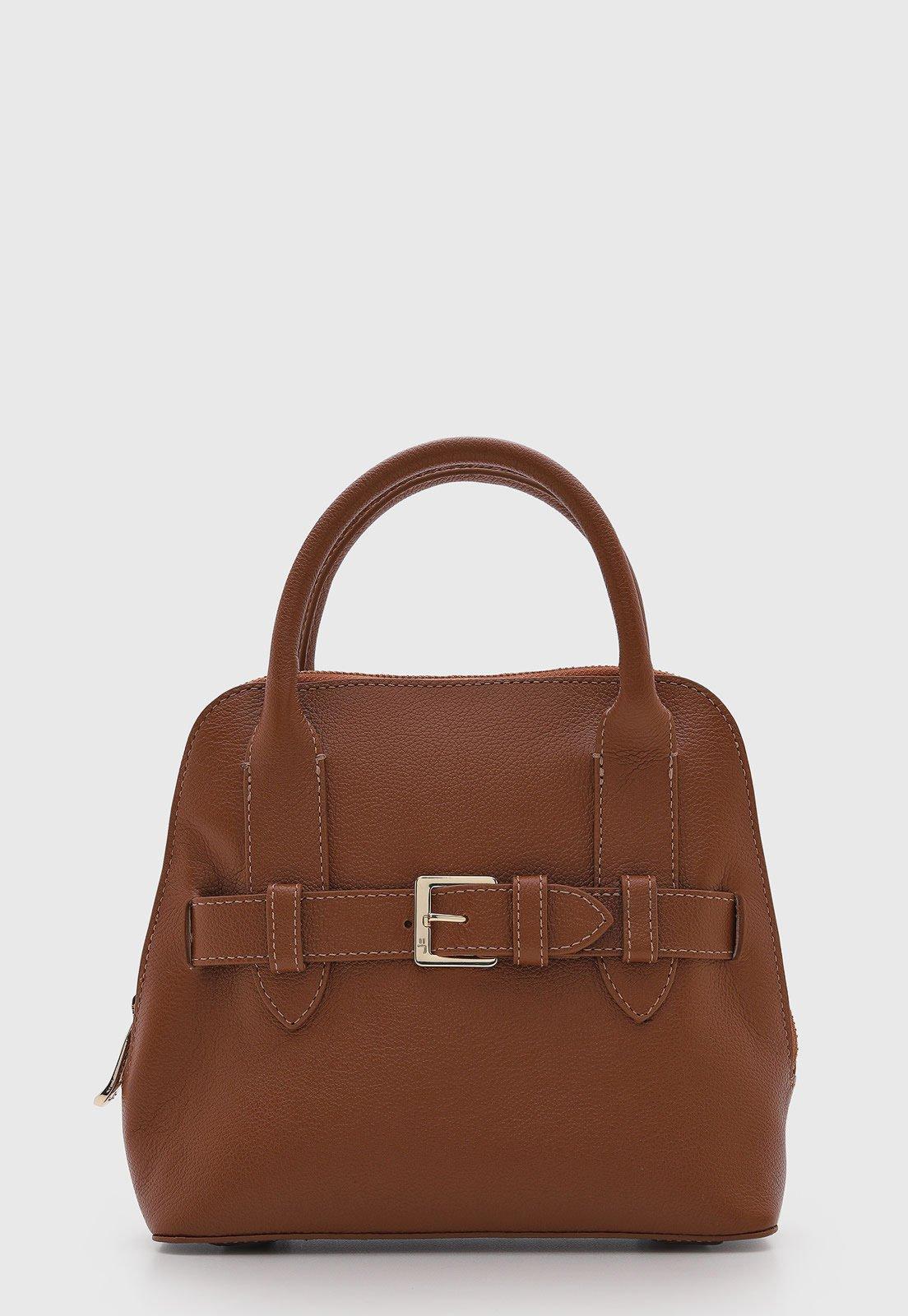 Bolsa Jorge Bischoff Couro Estruturada Marrom