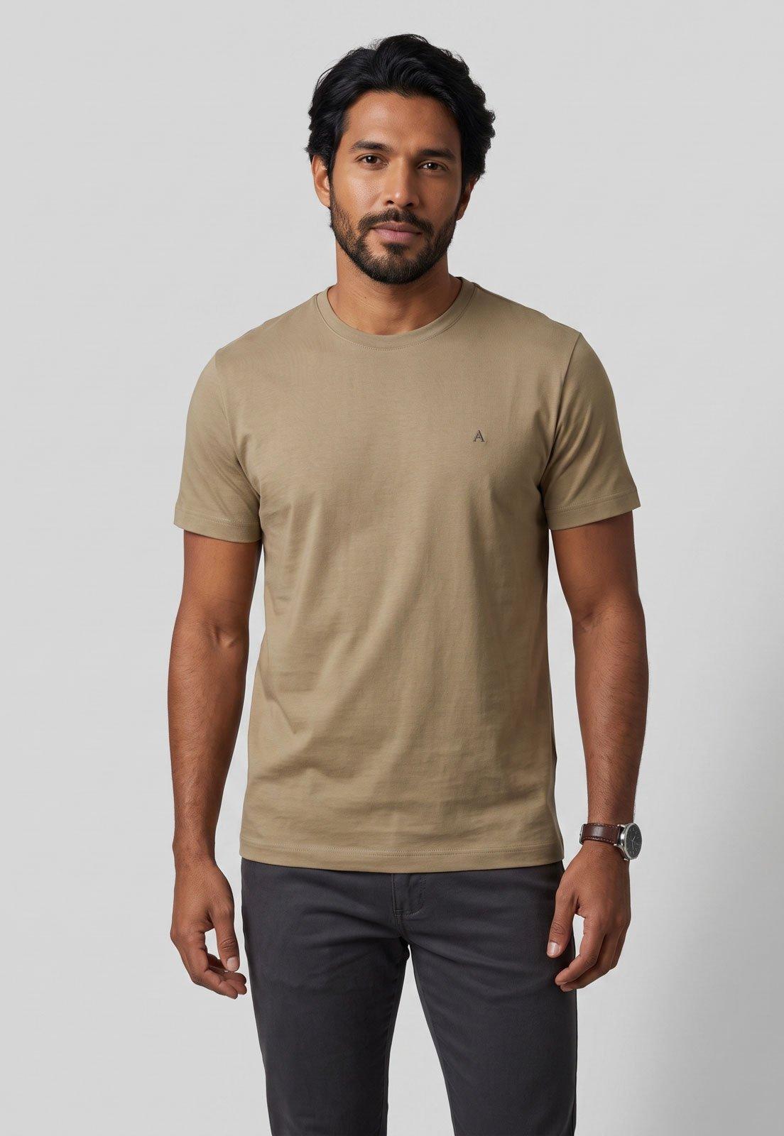 Camiseta Masculina Aramis Básica Bege