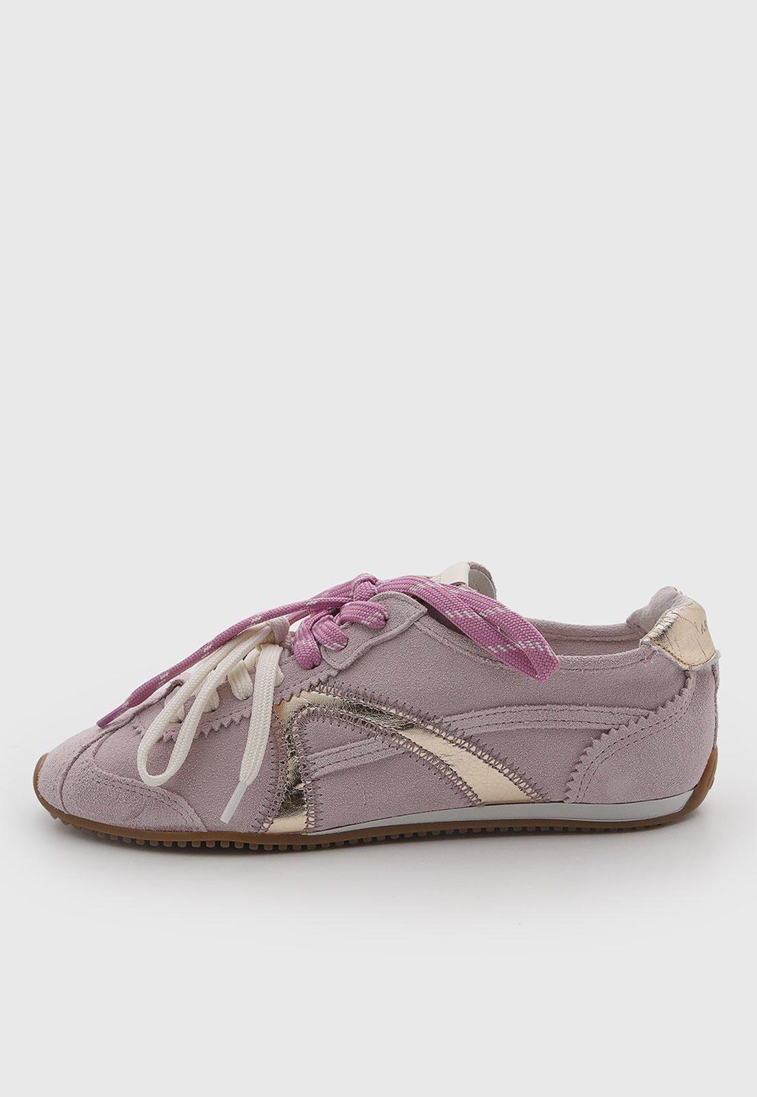 Tênis Feminino Arezzo Couro Lilás
