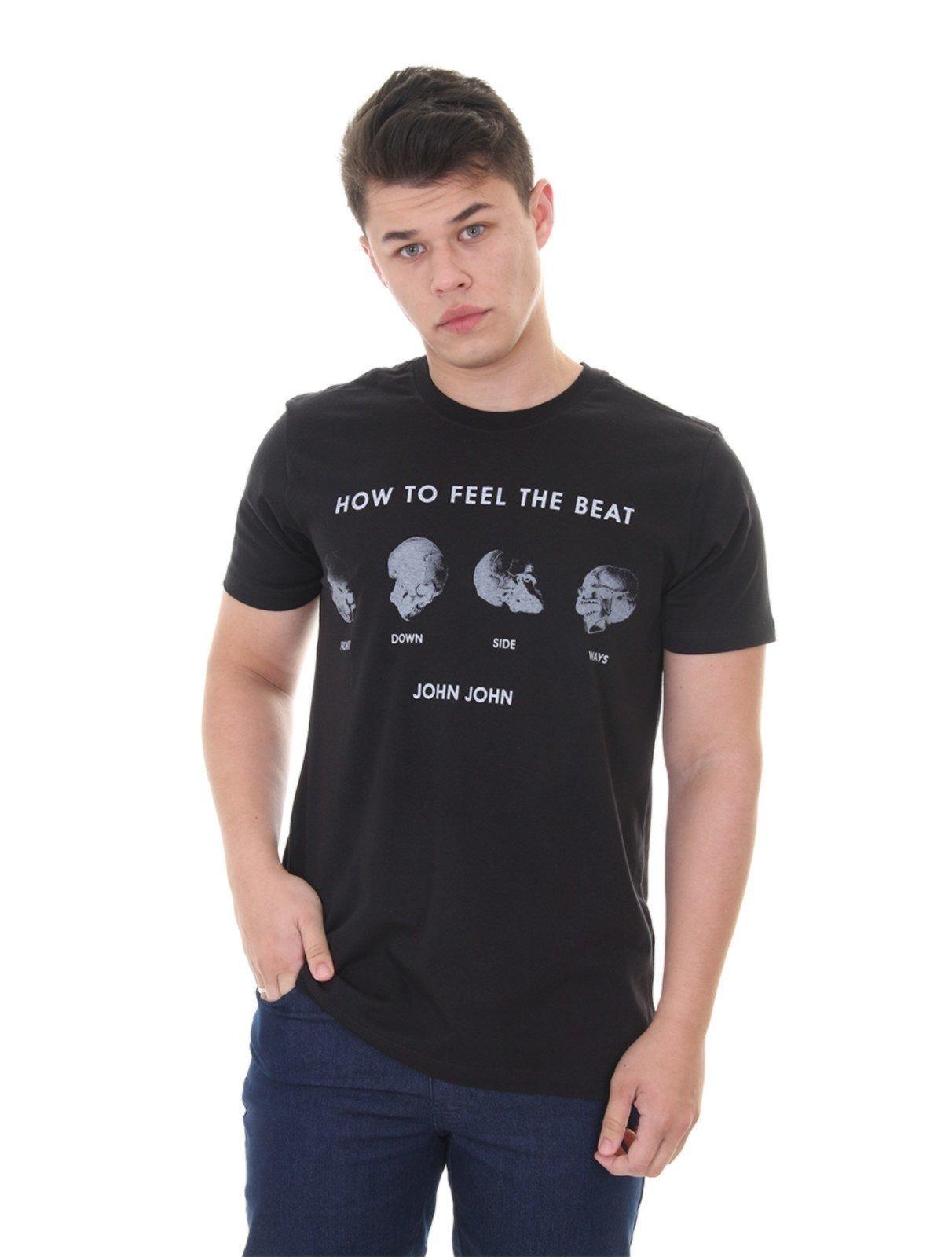 Camiseta John John Masculina Regular How To Feel The Beat Preta