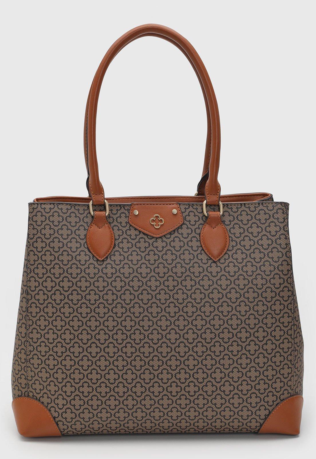 Bolsa Grande Capodarte Monograma Caramelo