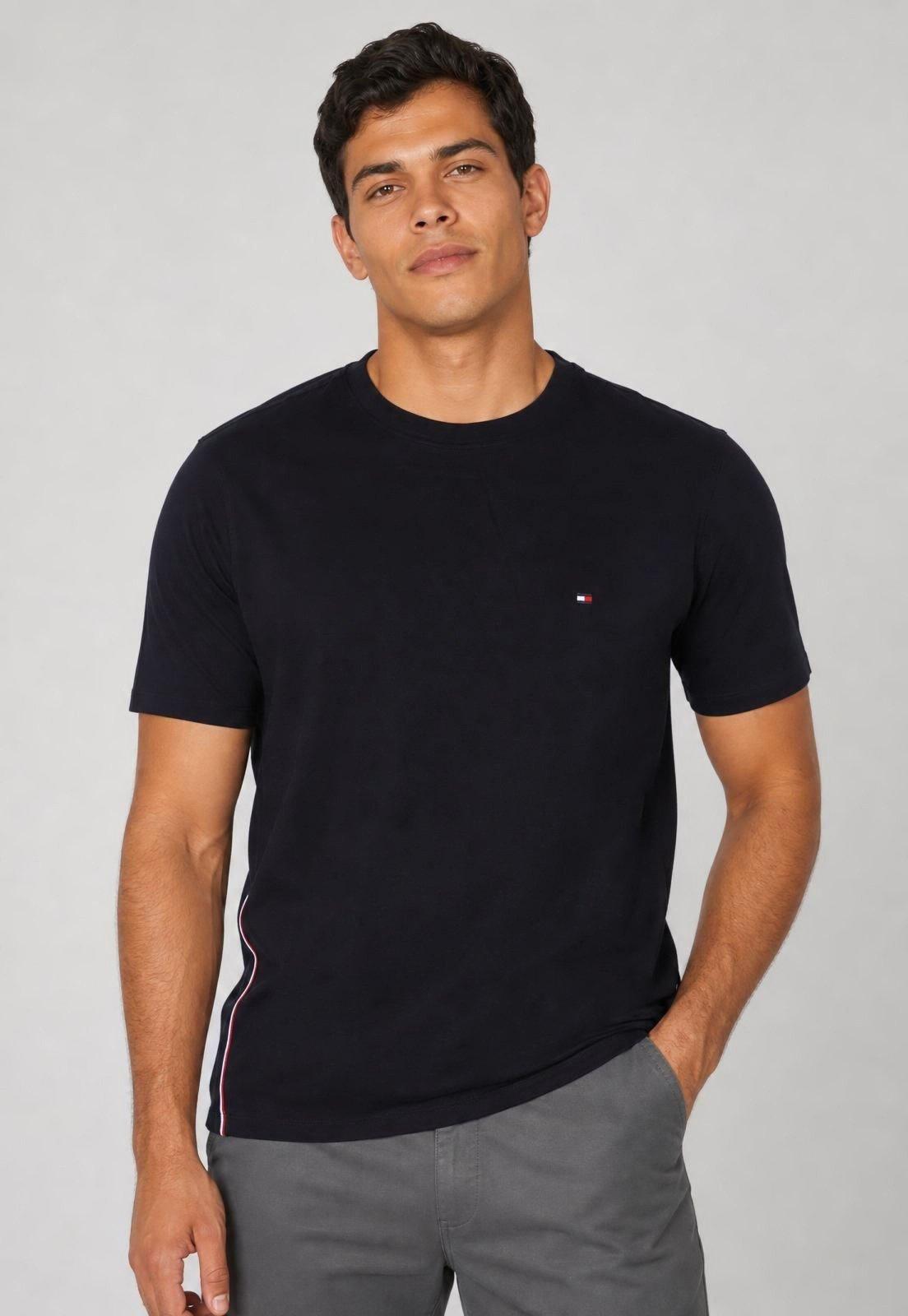 Camiseta Masculina Tommy Hilfiger Gola Redonda Preta