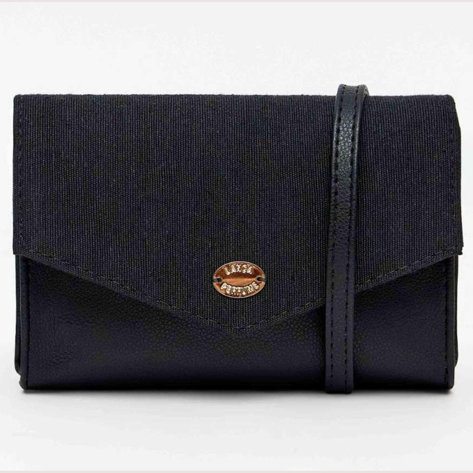 Bolsa Crossbody Lança Perfume Linho Pr26 Preto Feminino
