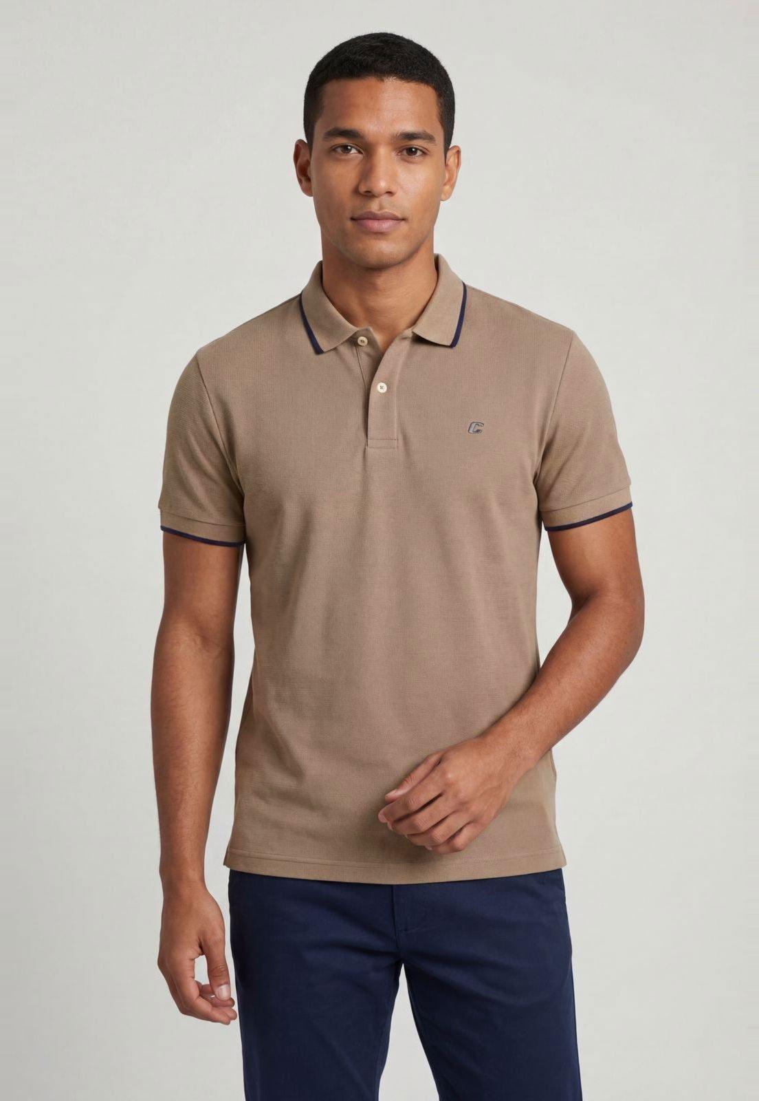 Polo Masculina Colcci Gola Tradicional Bege